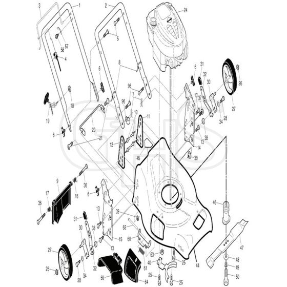 McCulloch M53-625 D - 96141025600 - 2012-01 - Frame Parts Diagram