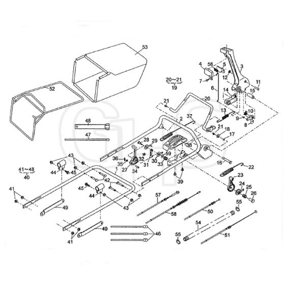 Cobra M53HSTPRO - TN2160SXAHHSTPRO Handles Diagram