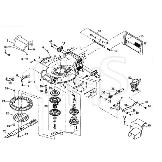 Cobra M53SPH - TN2160SXAH Deck Diagram