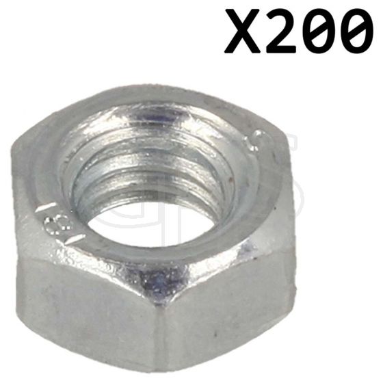 Universal Metric Steel Nuts, Zinc Plated, Size: M6. Pack Of 200