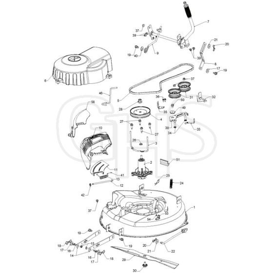 McCulloch M9566X - 96021002200 - 2011-10 - Mower Deck - Cutting Deck Parts Diagram