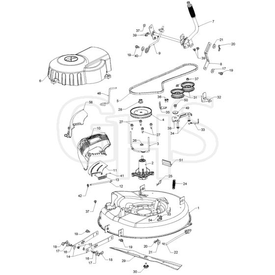 McCulloch M9566X - 96021002202 - 2012-08 - Mower Deck - Cutting Deck Parts Diagram