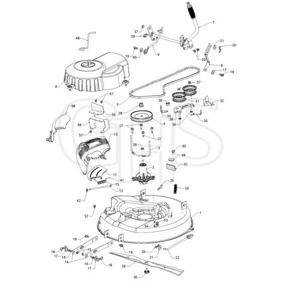 McCulloch M9566X - 96021002302 - 2012-08 - Mower Deck - Cutting Deck Parts Diagram