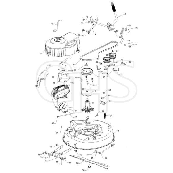 McCulloch M95-66X - 96021002300 - 2011-12 - Mower Deck - Cutting Deck Parts Diagram