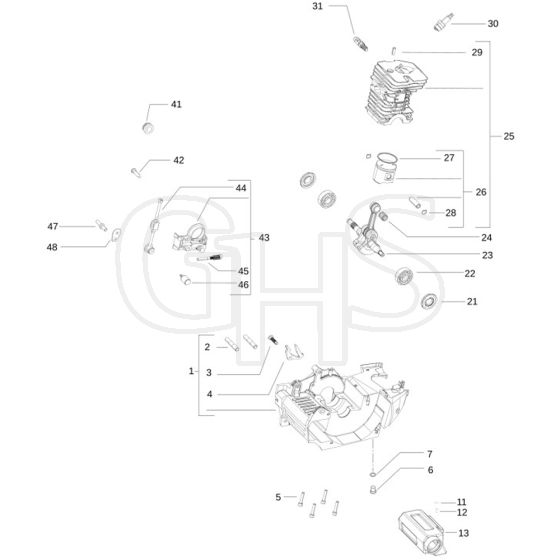 McCulloch MAC 20 X POWER - 2010-05 - Engine (1) Parts Diagram