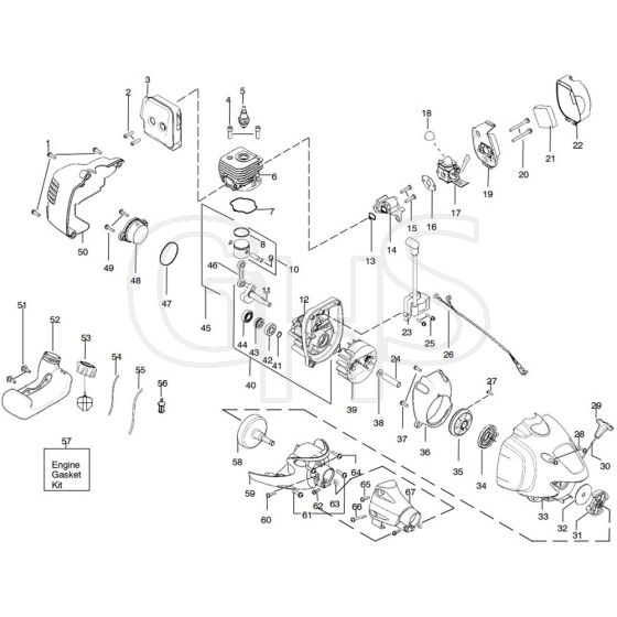 McCulloch MAC 250 B GT - 2010-03 - Engine (1) Parts Diagram