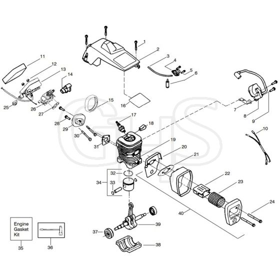 McCulloch MAC CAT 435 - 2008-05 - Engine (2) Parts Diagram