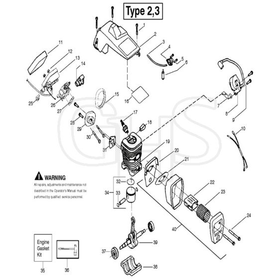 McCulloch MAC CAT 442 - 2008-05 - Engine (2) Parts Diagram