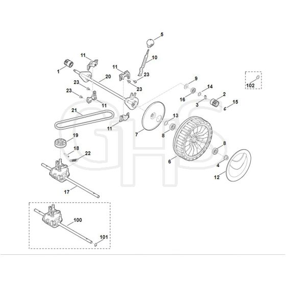 Viking MB2.2 RT - Front Axle - Gear Box - Parts Diagram