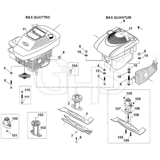 Viking MB400 M - Engine - Blade - Parts Diagram