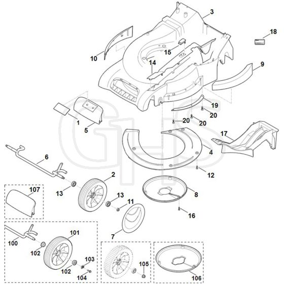 Viking MB545.0 VM - Housing - Front Axle - Parts Diagram
