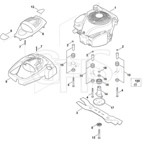 Viking MB650.1 VM - Engine - Blade - Parts Diagram