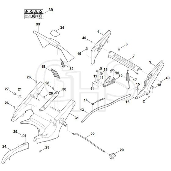 Viking MB650.1 VM - Frame, Height Adjustment - Parts Diagram