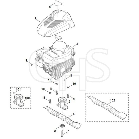 Viking MB 248.1 T - Engine - Blade - Parts Diagram | GHS