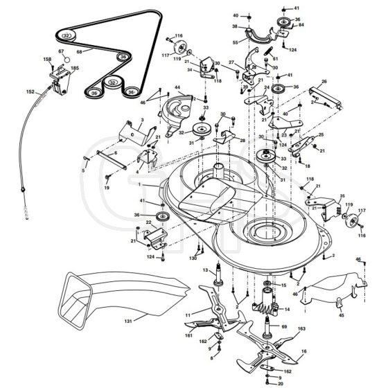 McCulloch MC1292RB - 96061001800 - 2008-11 - Mower Deck - Cutting Deck Parts Diagram