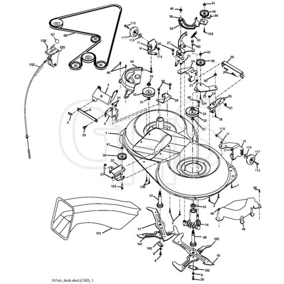 McCulloch MC1292RB - 96061001801 - 2008-11 - Mower Deck - Cutting Deck Parts Diagram