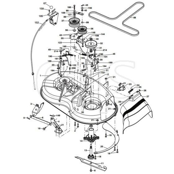 McCulloch MC13538LT - 96012010300 - 2010-06 - Mower Deck - Cutting Deck Parts Diagram