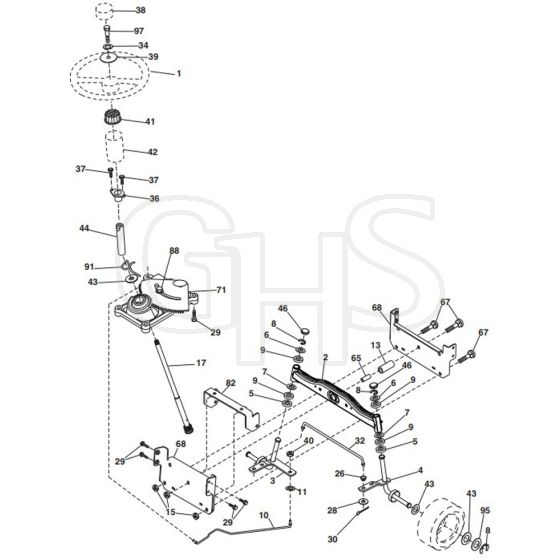 McCulloch MC13538LT - 96012010300 - 2010-06 - Steering Parts Diagram