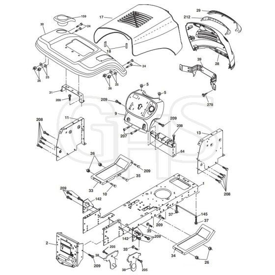 McCulloch MC13538LT - 96012010301 - 2010-06 - Chassis - Frame Parts Diagram