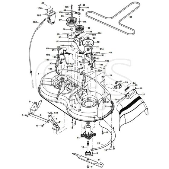 McCulloch MC13538LT - 96012010301 - 2010-06 - Mower Deck - Cutting Deck Parts Diagram