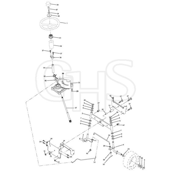 McCulloch MC17107 - 96011008400 - 2010-01 - Steering Parts Diagram
