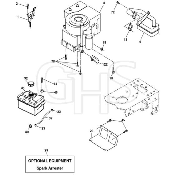 McCulloch MC18542LT - 96012010400 - 2010-06 - Engine Parts Diagram