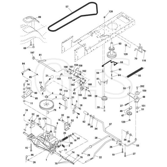 McCulloch MC19542LT - 96012011400 - 2010-12 - Drive Parts Diagram