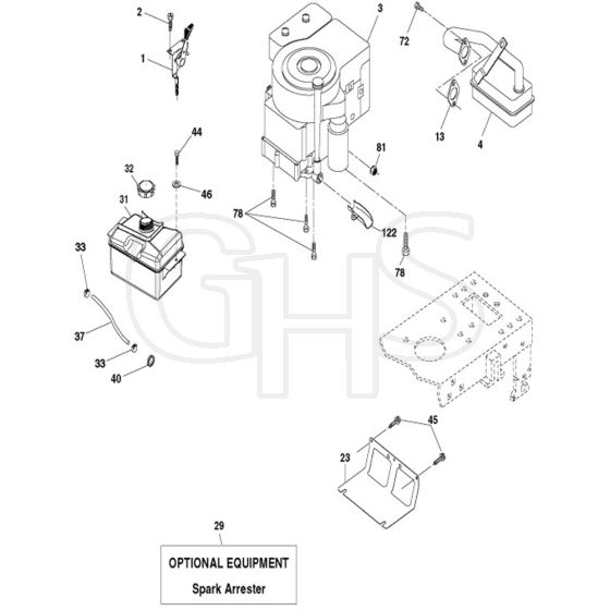 McCulloch MC19542LT - 96012011400 - 2010-12 - Engine Parts Diagram