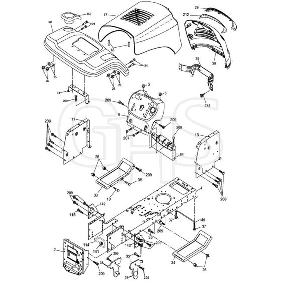 McCulloch MC19542LT-96012011402 - 2011-08 - Chassis & Enclosures Parts Diagram