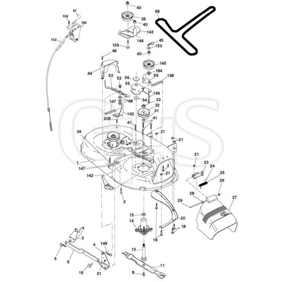 McCulloch MC19542LT-96012011402 - 2011-08 - Mower Deck - Cutting Deck Parts Diagram