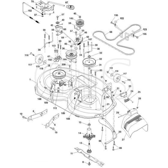 McCulloch MC195H42LT - 96042011400 - 2010-06 - Mower Deck - Cutting Deck Parts Diagram