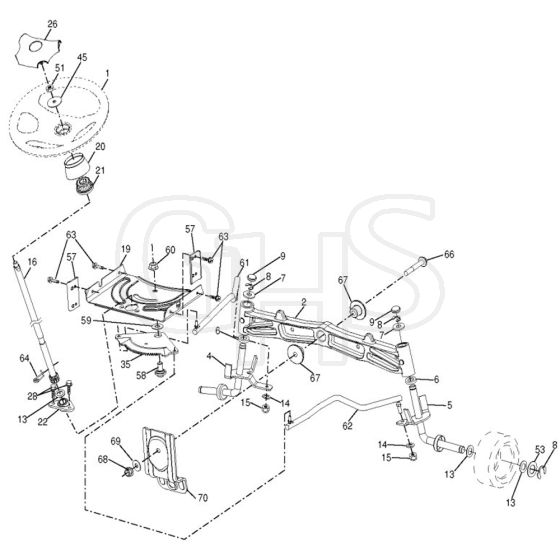 McCulloch MC2042YT - 96042011500 - 2010-05 - Steering Parts Diagram
