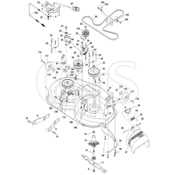 McCulloch MC2042YT - 96048001600 - 2010-12 - Mower Deck - Cutting Deck Parts Diagram