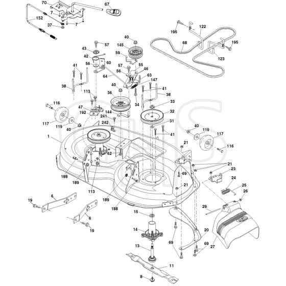 McCulloch MC20H42YT - 96042012900 - 2010-12 - Mower Deck - Cutting Deck Parts Diagram