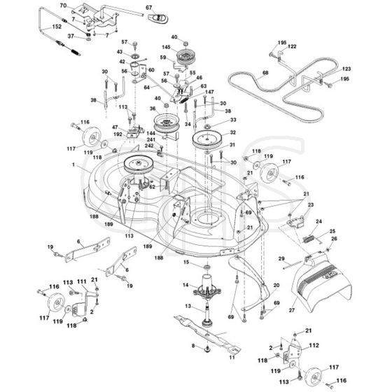McCulloch MC20V42YT - 96042013000 - 2010-12 - Mower Deck - Cutting Deck Parts Diagram