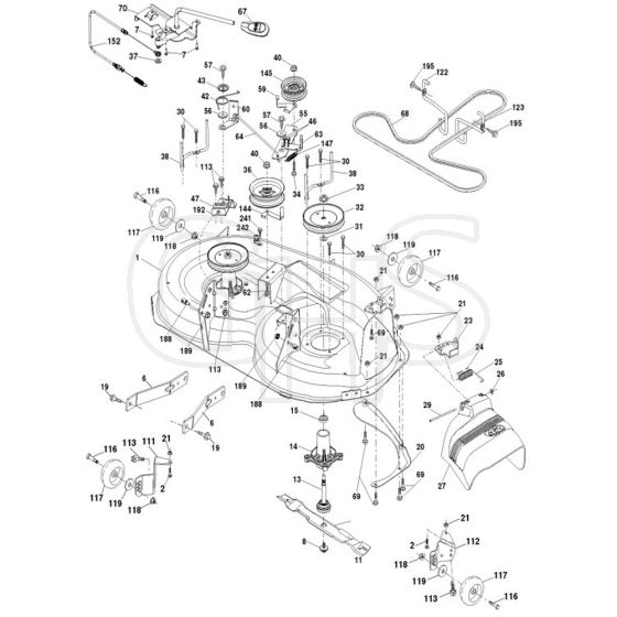 McCulloch MC20V42YT - 96042013001 - 2011-05 - Mower Deck - Cutting Deck Parts Diagram