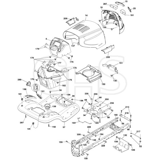 McCulloch MC20V42YT - 96048002801 - 2012-08 - Chassis - Frame Parts Diagram