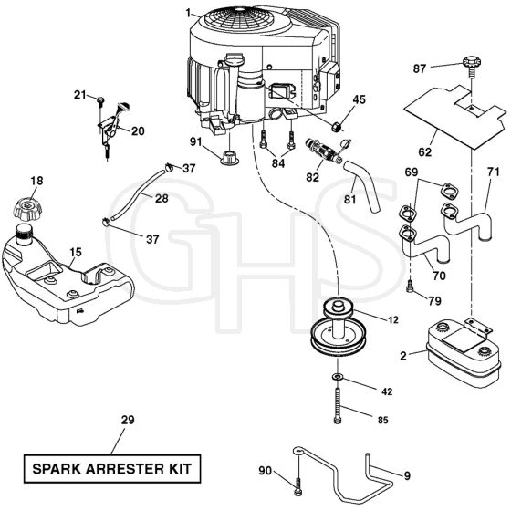 McCulloch MC20V42YT - 96048002801 - 2012-08 - Engine Parts Diagram