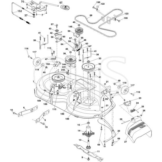 McCulloch MC20V42YT - 96048002801 - 2012-08 - Mower Deck - Cutting Deck Parts Diagram