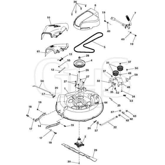 McCulloch MC30 - 96022001300 - 2011-03 - Mower Deck - Cutting Deck Parts Diagram