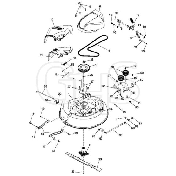 McCulloch MC30 - 96028000201 - 2011-11 - Mower Deck - Cutting Deck Parts Diagram