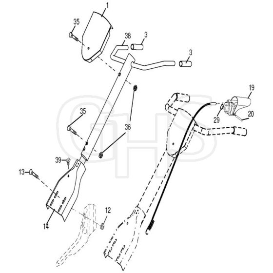 McCulloch MC 900 - 96083000400 - 2010-03 - Handle Parts Diagram