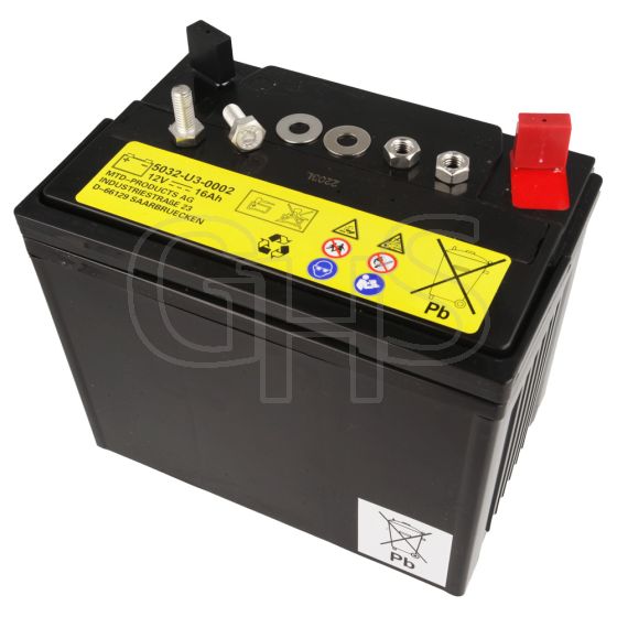 Genuine MTD 12V 16Ah Gel Battery (L/H +) - 5032-U3-0002