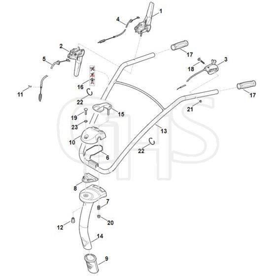 Stihl MH445.1 R - Handle - Parts Diagram