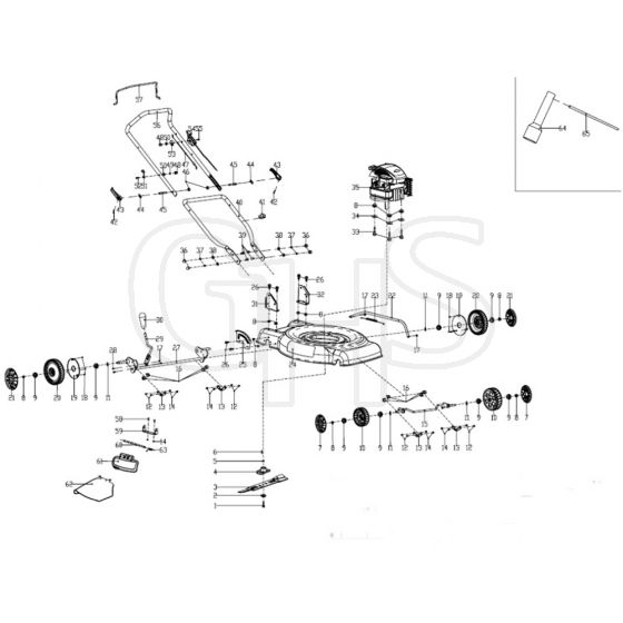 Cobra MM51B - Lawn Mower Main Diagram