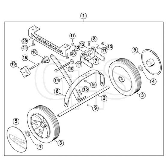 Genuine Stihl MM55-Z / Q - Set of wheels