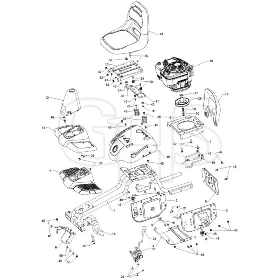 McCulloch MOWCART66 - 96021000901 - 2010-12 - Chassis & Enclosures Parts Diagram