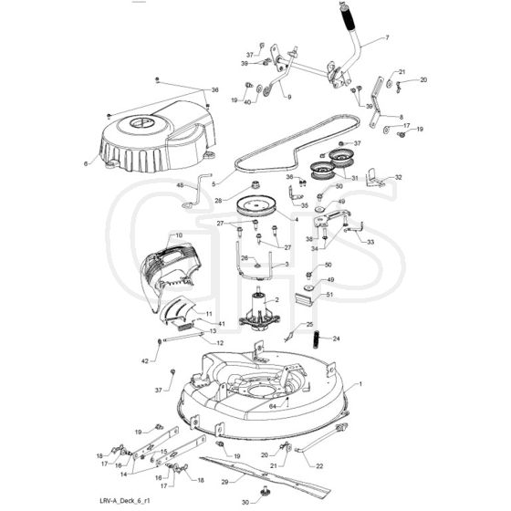 McCulloch MOWCART66 - 96021000902 - 2011-08 - Mower Deck - Cutting Deck Parts Diagram