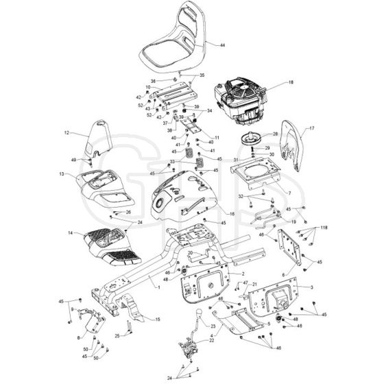 McCulloch MOWCART66 - 96021000903 - 2012-08 - Chassis & Enclosures Parts Diagram