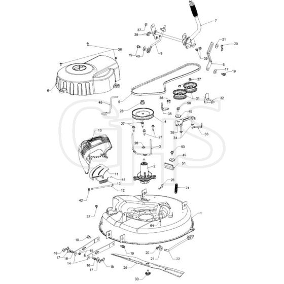McCulloch MOWCART66 - 96021000903 - 2012-08 - Mower Deck - Cutting Deck Parts Diagram